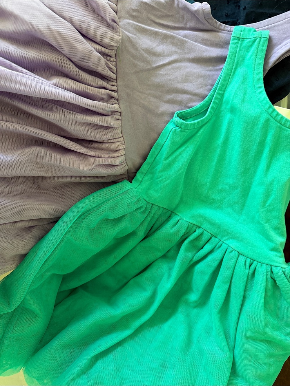 Hanna Andersson Tulle Tank Dress teal and Purple Girls Size 5